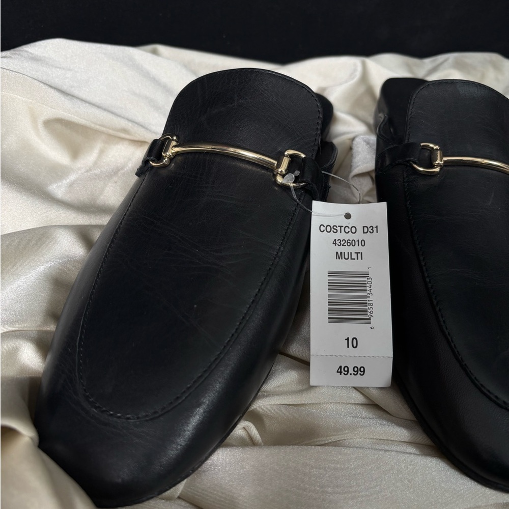 NWT Steve Madden Black Leather Slip-On Loafers - Picture 5 of 6